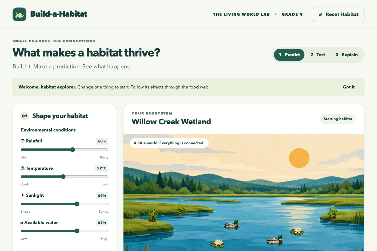 Build-a-Habitat activity preview